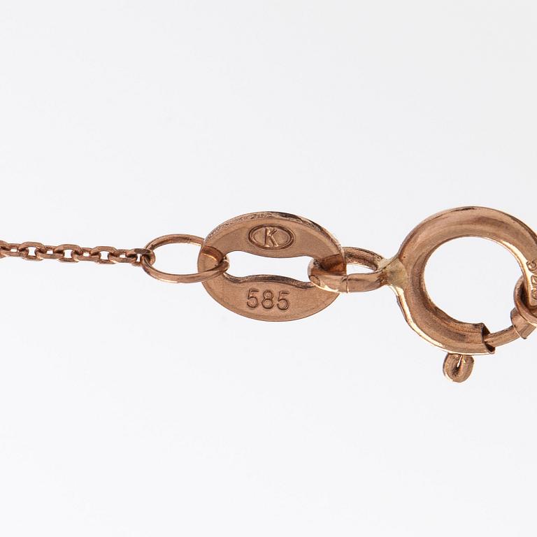 Halsband, 14K roséguld, ametist och diamanter.