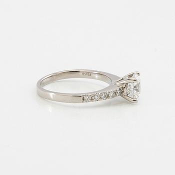 Ring 950 platinum with GIA-inscribed diamond approx. 1.27 ct.