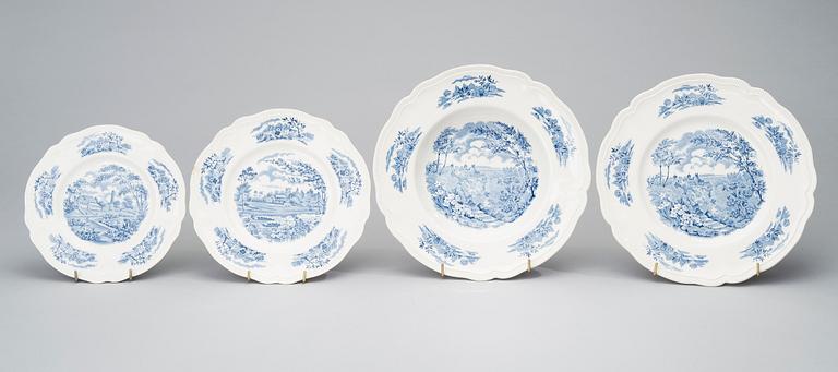 MATSERVIS, 74 delar, porslin, "English Gardens", Johnson Brothers, England 1900-första hälft.