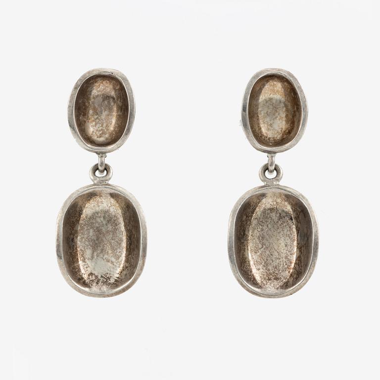 Stigbert, brooch and a pair of earrings, silver,.