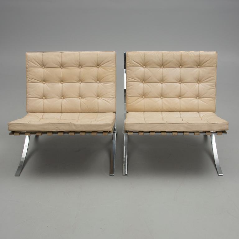 FÅTÖLJER, ett par, "Barcelona", Mies van der Rohe, 1960-tal.