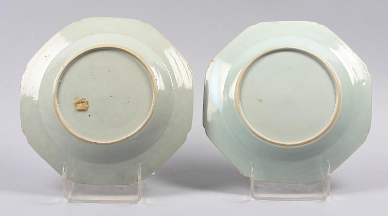 TALLRIKAR, ett par, Kina, Qianlong, 1700-tal.
