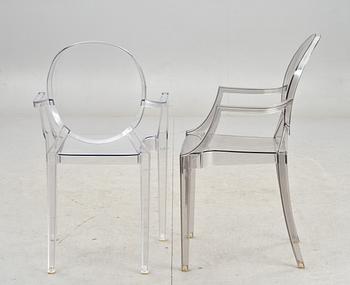 KARMSTOLAR, 2 st, "Louis Ghost", Philippe Starck för Kartell.