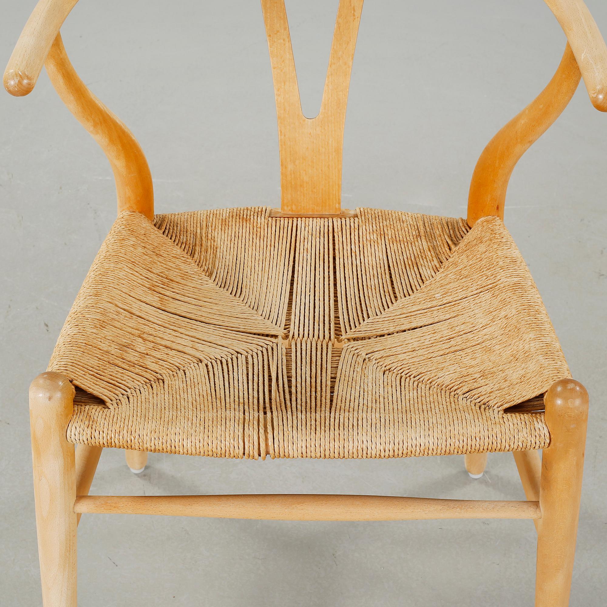 A late 20th century "Y chair", designed by Hans J. Wegner.