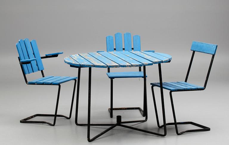 TRÄDGÅRDSGRUPP, 4 delar, 1900-talets mitt.