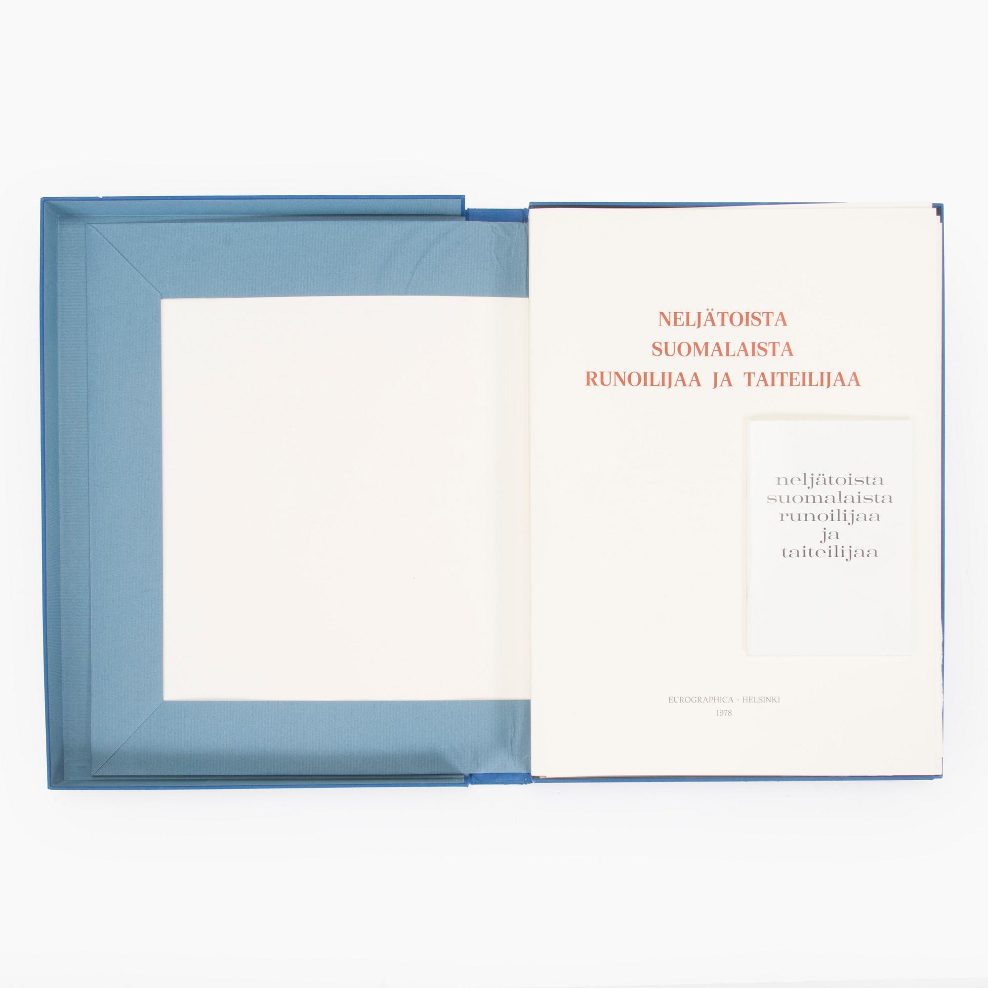 Grafikmapp, fjorton finländska poeter och konstnärer, Eurographica Helsingfors 1978.