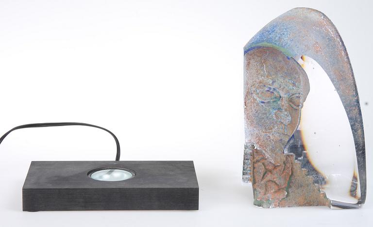 (Klart) SKULPTUR, glas, Anders Solfors, unikat, sign samt dat "2006".