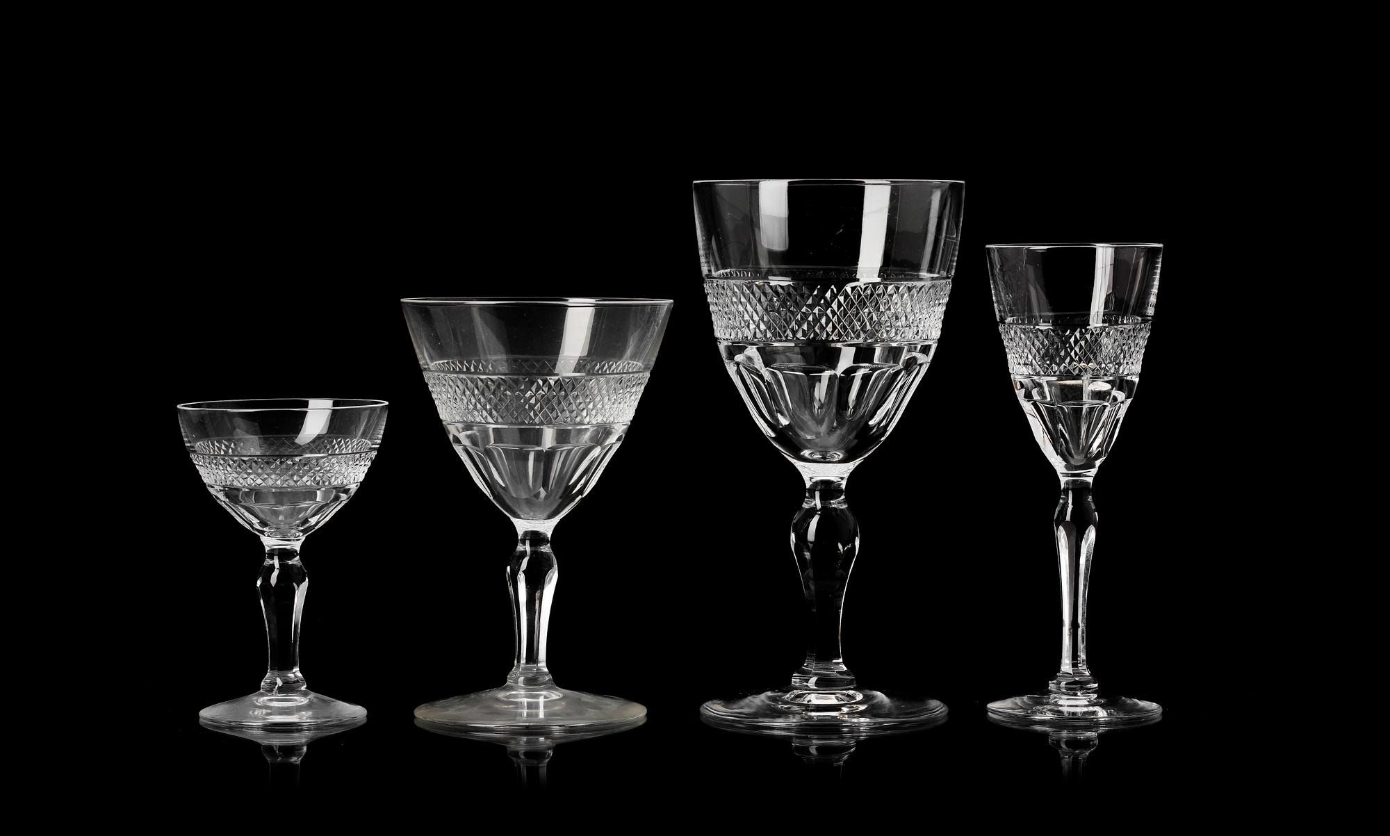 GLASSERVIS, 48 delar, "Rio", Edvard Hald, Orrefors.