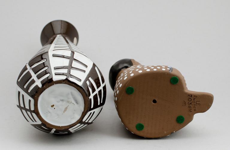 VAS SAMT FIGUR, lergods, Upsala-Ekeby.