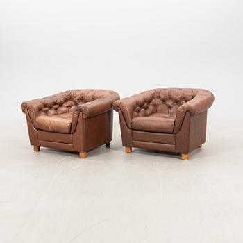 Club armchairs, 1 pair, 1960s/70s.