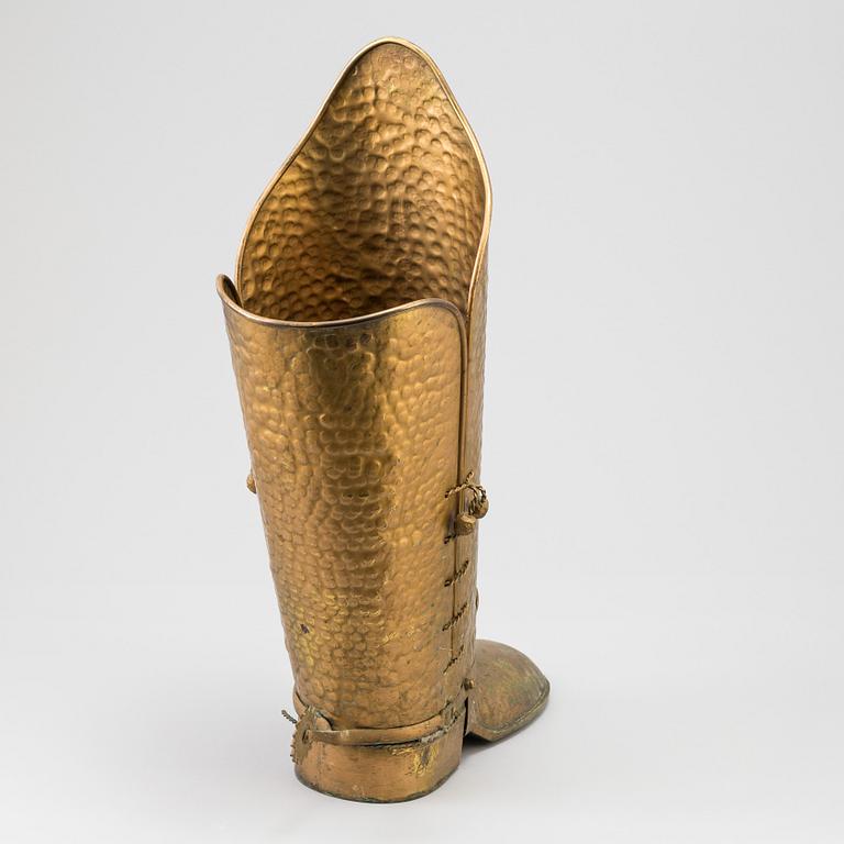 A BRASS UMBRELLA STAND, first half of the 20th century.