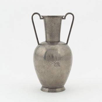 A Swedish pewter vase, Rolf Engströmer, Fabriksaktiebolaget Kronsilver, Stockholm 1933.