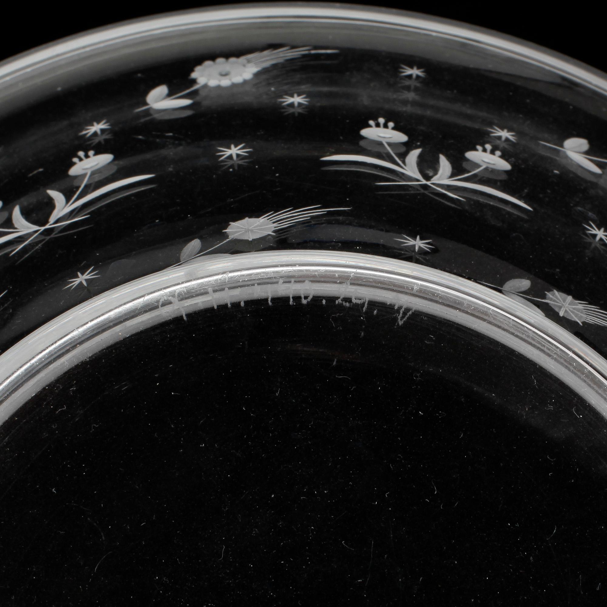 EDWARD HALD, SKÅL, glas, 1900-tal.