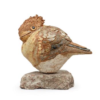 A Tyra Lundgren stoneware figure of a bird.