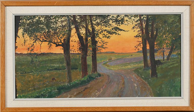 CARL WILHELMSON, watercolour on canvas, signed.