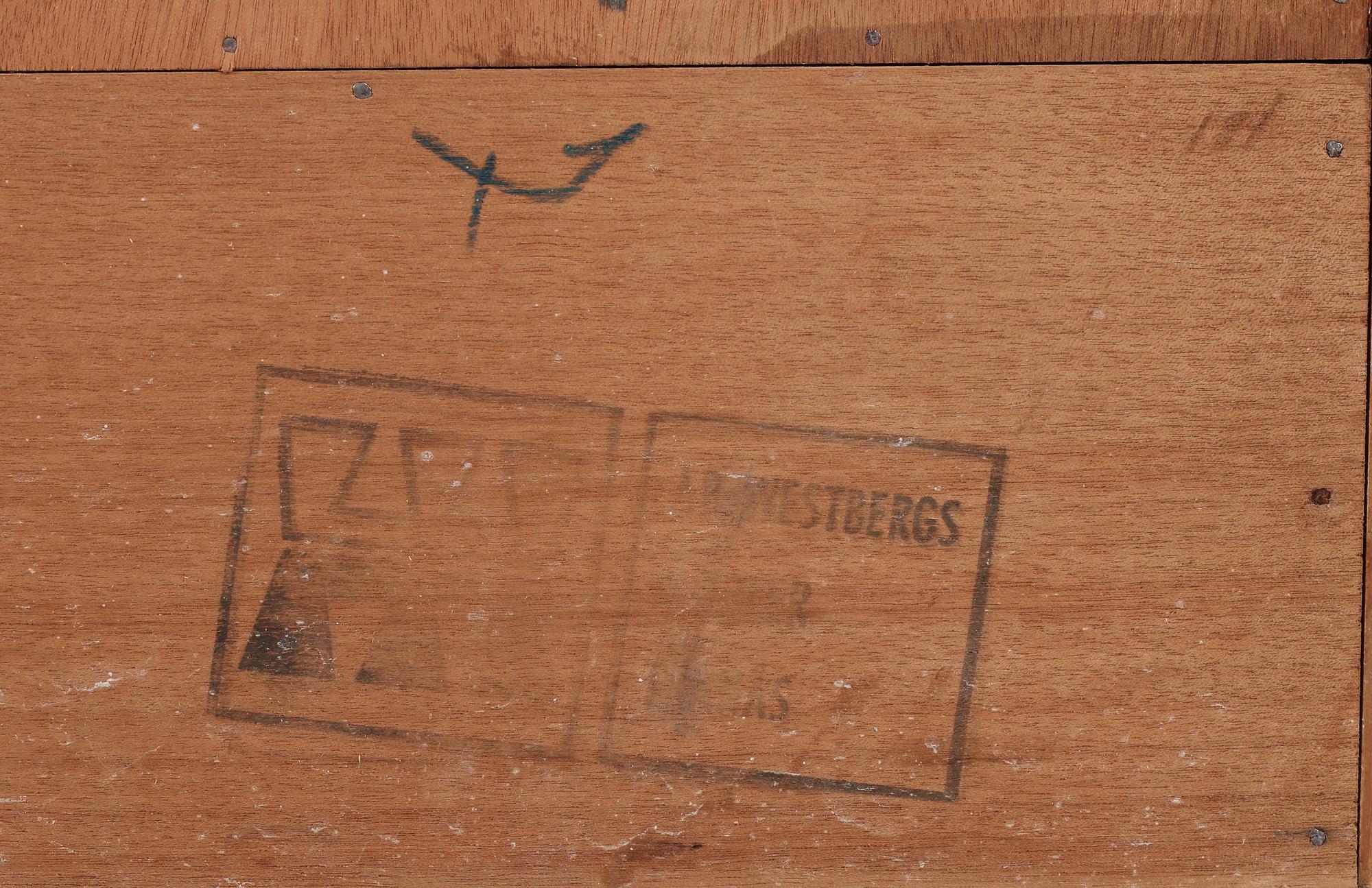 A set of Yngve Ekström teak cabinets and shelf 'Krus', Westbergs, 1950-60's.