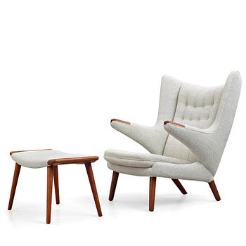 372. Hans J. Wegner, a "Papa bear" armchair and ottoman for AP-stolen, Denmark.