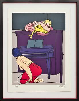 VALERIO ADAMI, färgserigrafi, signerad och numrerad 141/200.