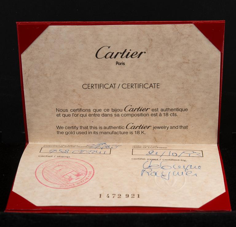 SORMUS, C 2343, 18K kultaa, sinisafiiri. Cartier Ranska 1993. Koko 16,5, paino 9 g.