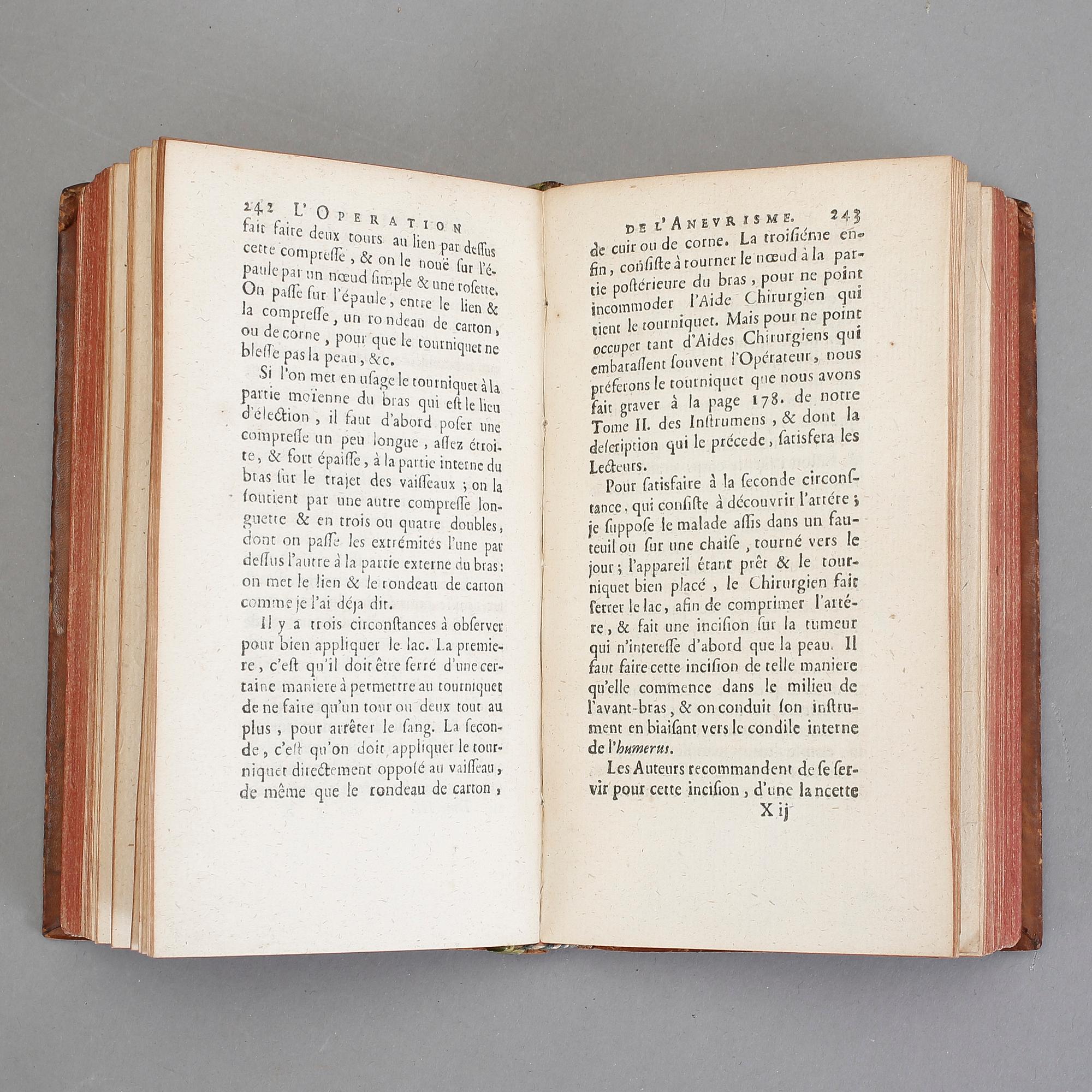 RENE-JACQUES CROISSANT, 3 volymer, Traité des Operations de Chirurgie, Paris 1738.