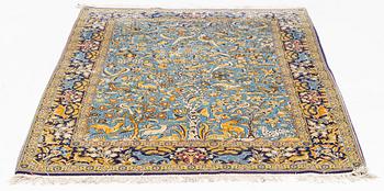 Matta, Ghom, figural, ca 211 x 145 cm.