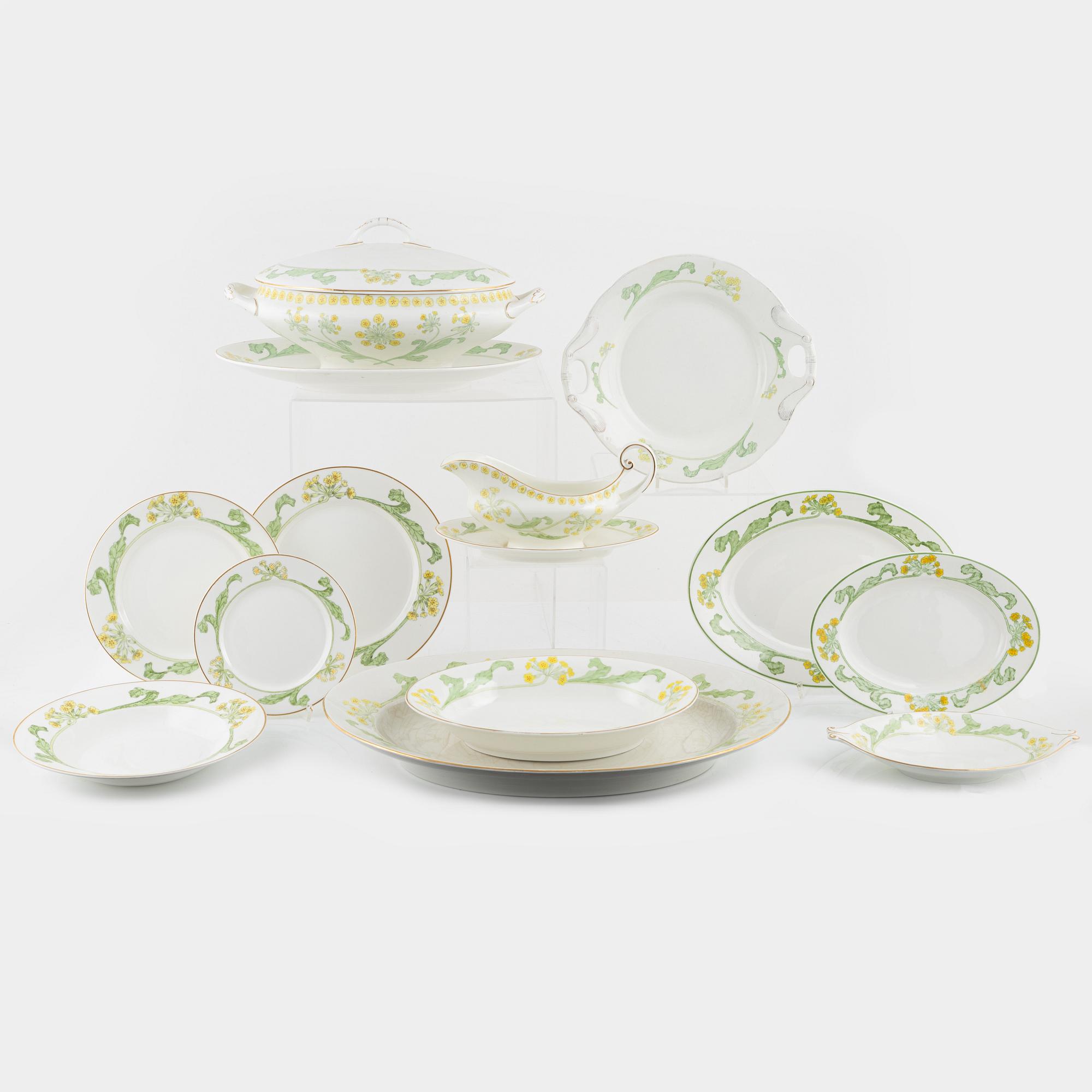 Gunnar Wennerberg, a 75-piece 'Gullviva' porcelain dinner service, Gustavsberg, Sweden.