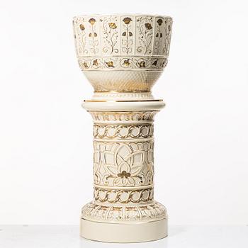 Pot on pedestal, Jugend, Rörstrand, early 20th century.