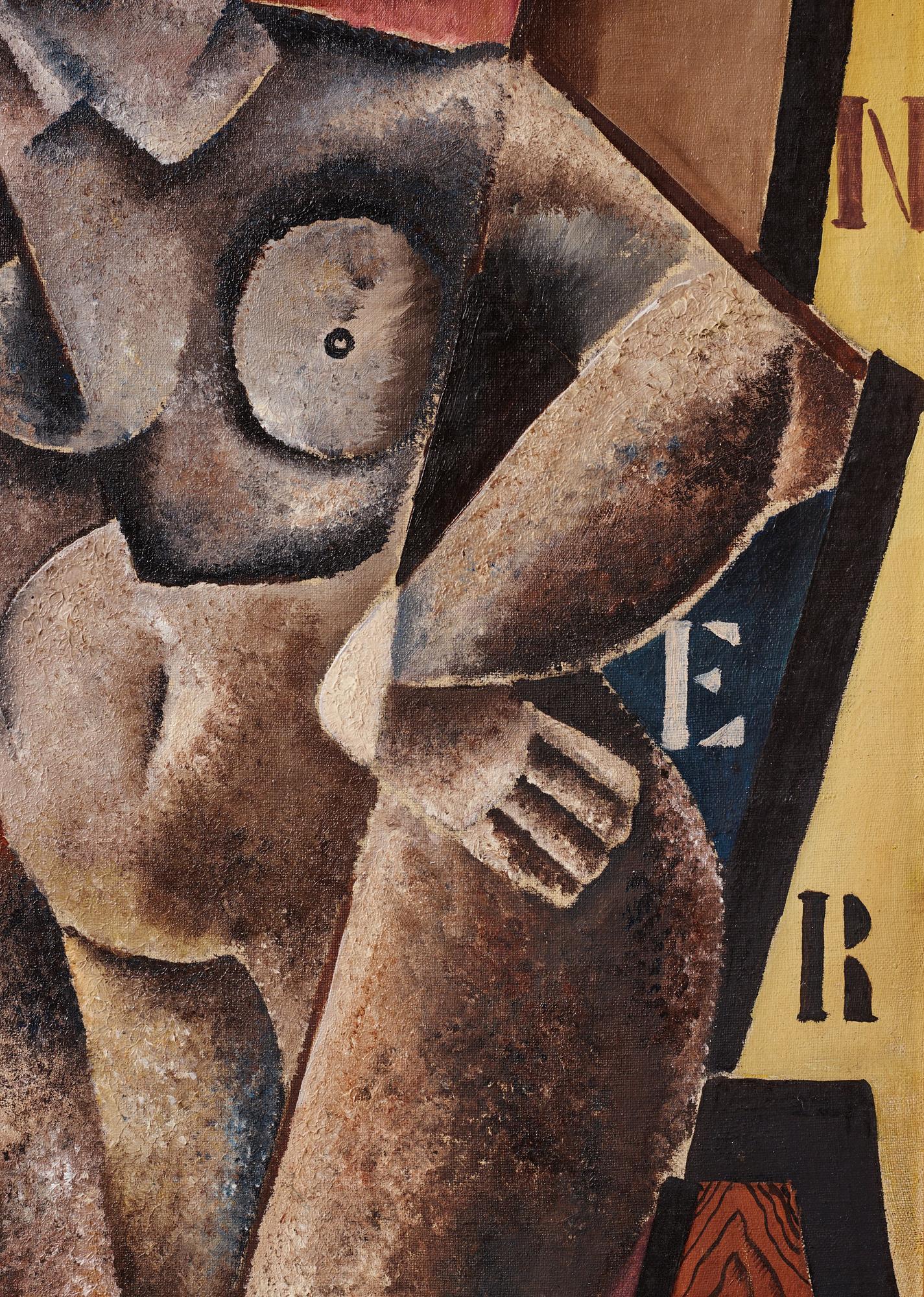 Axel Olson, "Woman figure in gray and black".
