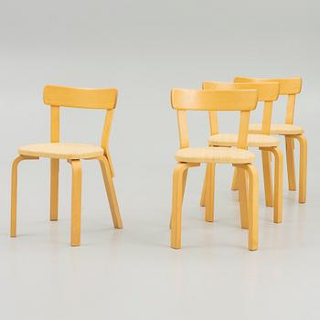 Alvar Aalto, chairs, 4 pcs, model 69, Artek, Finland, second half of the 20th century.