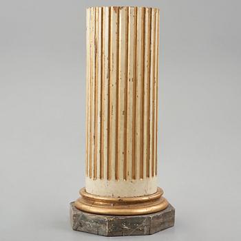 A Gustavian painted and giltwood column, late 18th century.