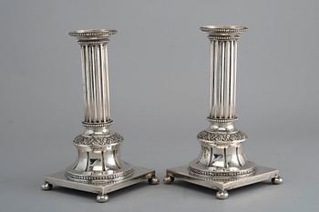 A PAIR OF CANDLESTICKS, silver, Carlman Stockholm 1903. Height 19 cm, weight  469 g.