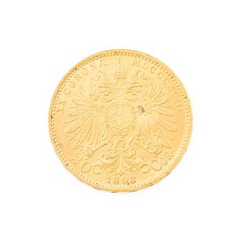 Gold coin, Austria-Hungary, 20 Corona, 1893.