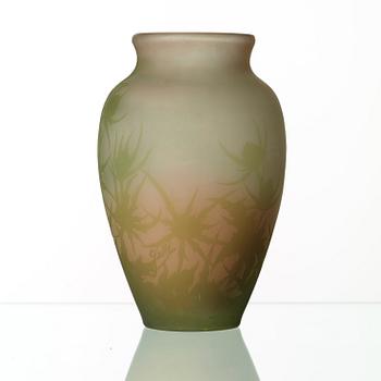 Emile Gallé, an Art Nouveau cameo glass vase, Nancy, France.