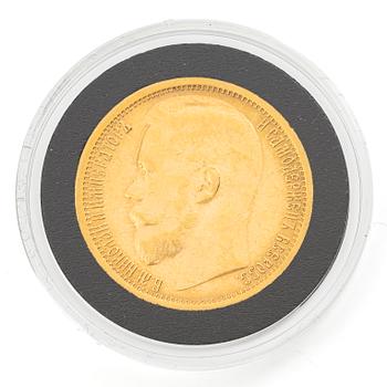 Guldmynt, Ryssland, Nikolaj II, 15 Rubel, 1897.