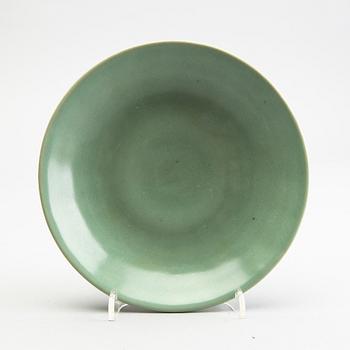 A celadon glazed dish, Ming dynasty (1368-1644).