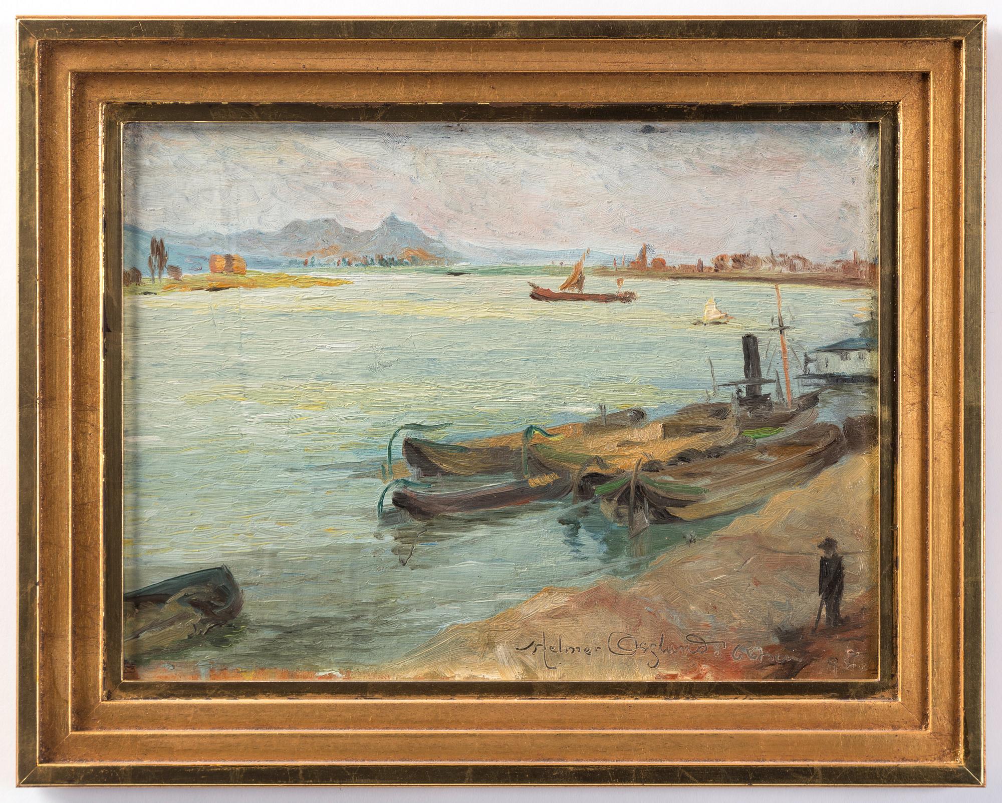 Helmer Osslund, River landscape from the Rhine.