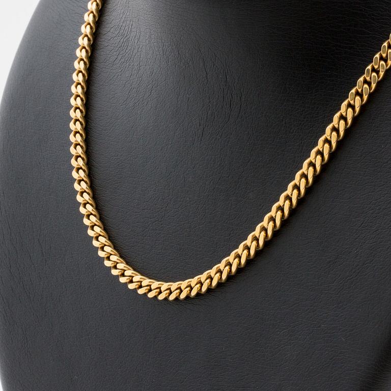 COLLIER 18K guld, pansarlänk, 51,2 g.