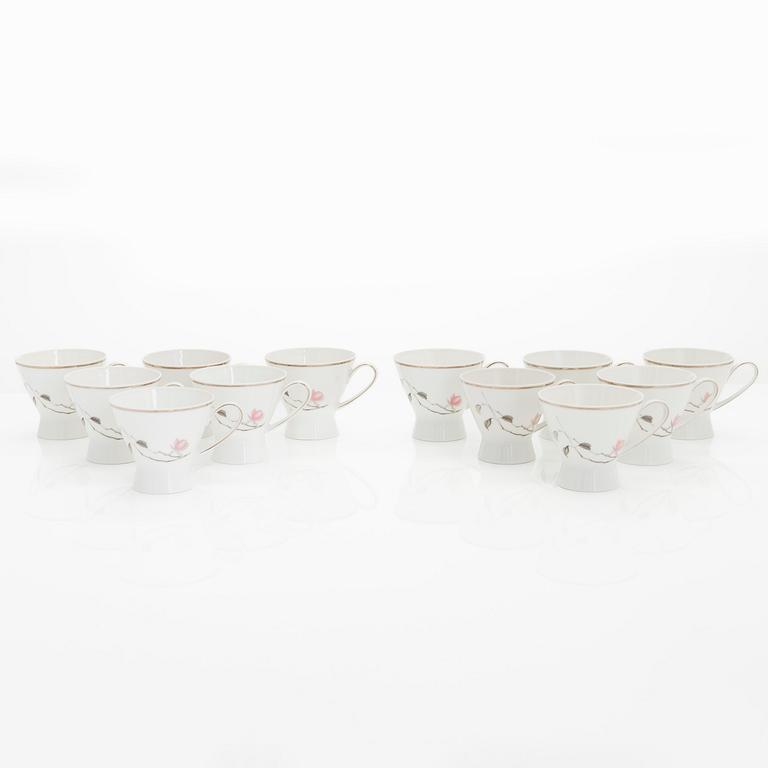 Rosenthal, A 26 piece "Japanese Quince Platinum" coffee service, 1950s.