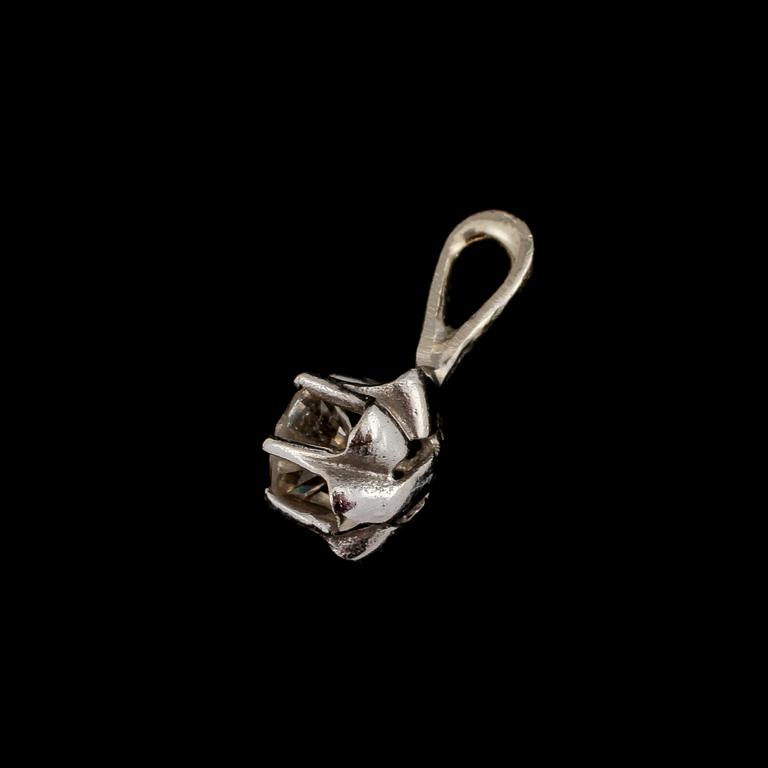 HÄNGE, 14k vitguld med briljantslipad diamant ca 0.3 ct, 1900-talets andra hälft. Vikt 0,5 g.