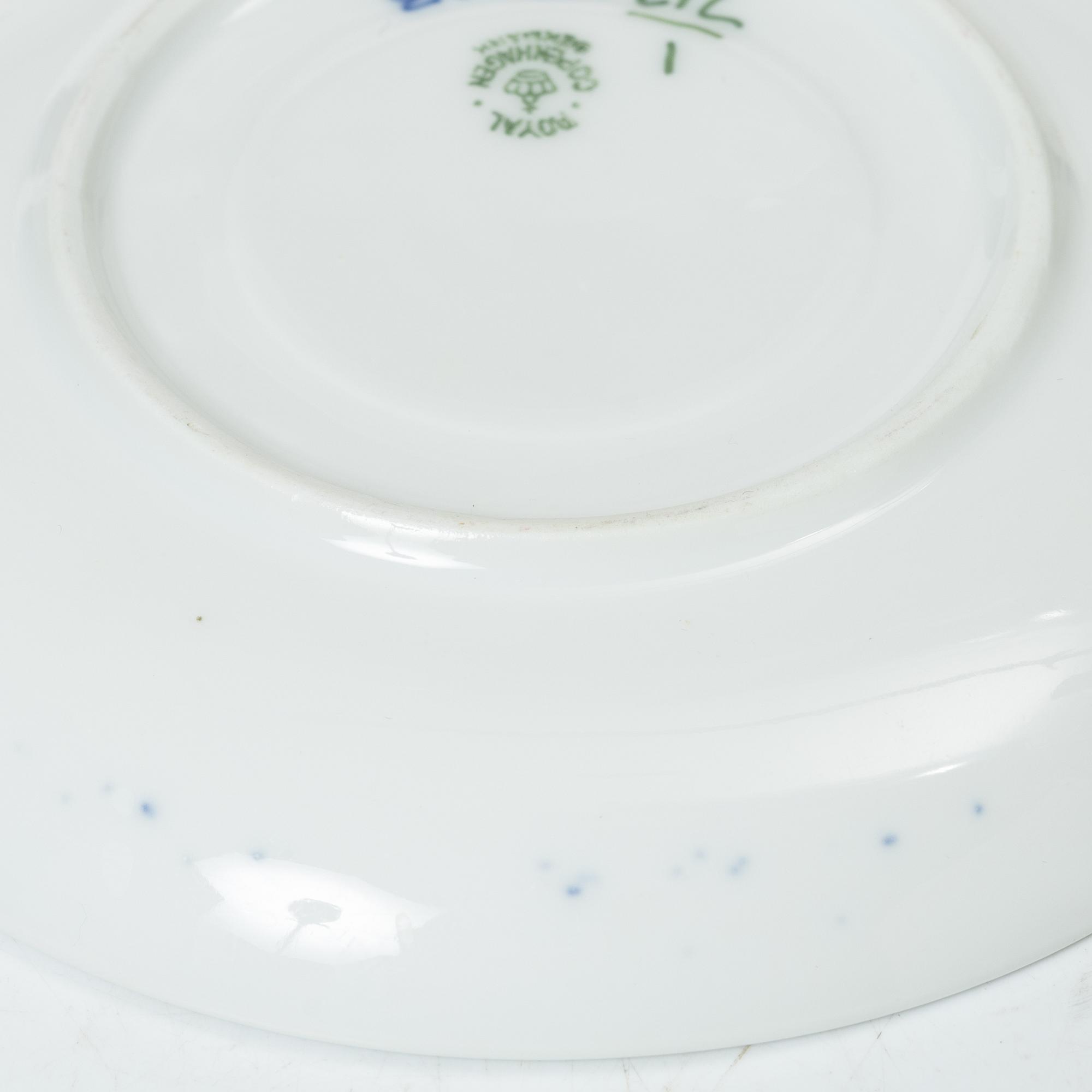 Royal Copenhagen, a 58-piece porcelain 'Blue Fluted' dinner and tea service, Denmark, mostly 1889-1934 but some pieces 1950-1984.
