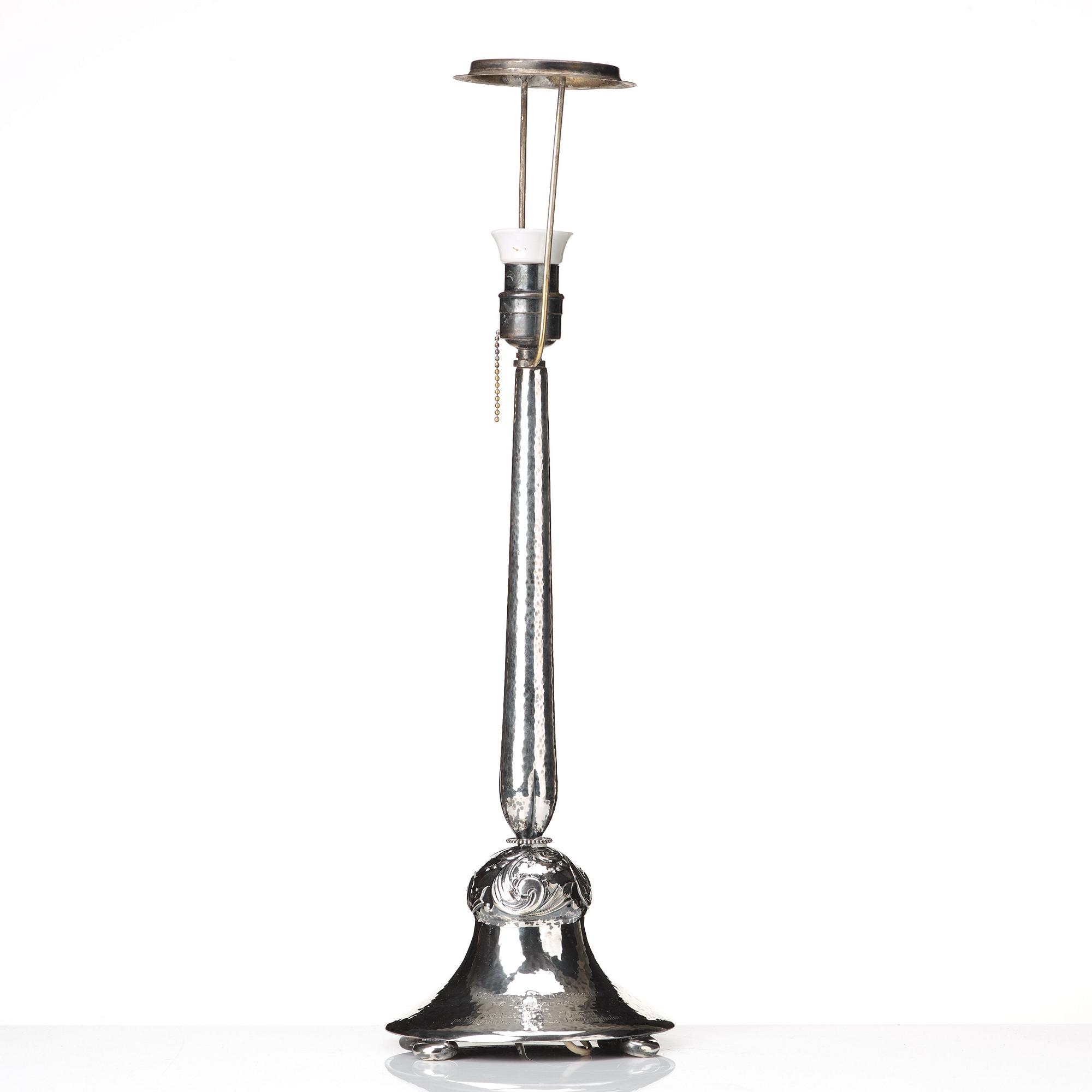 Juweler Carl Söderqvist, a silver table lamp, Gothenburg, Sweden 1931.