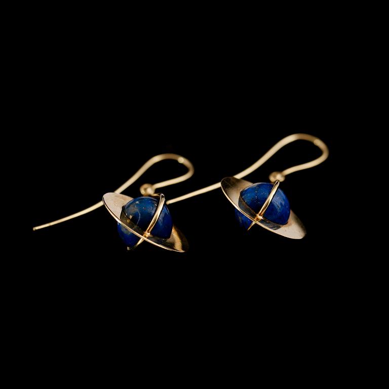 ÖRHÄNGEN, 1 par, 14 k guld samt lapis lazuli.