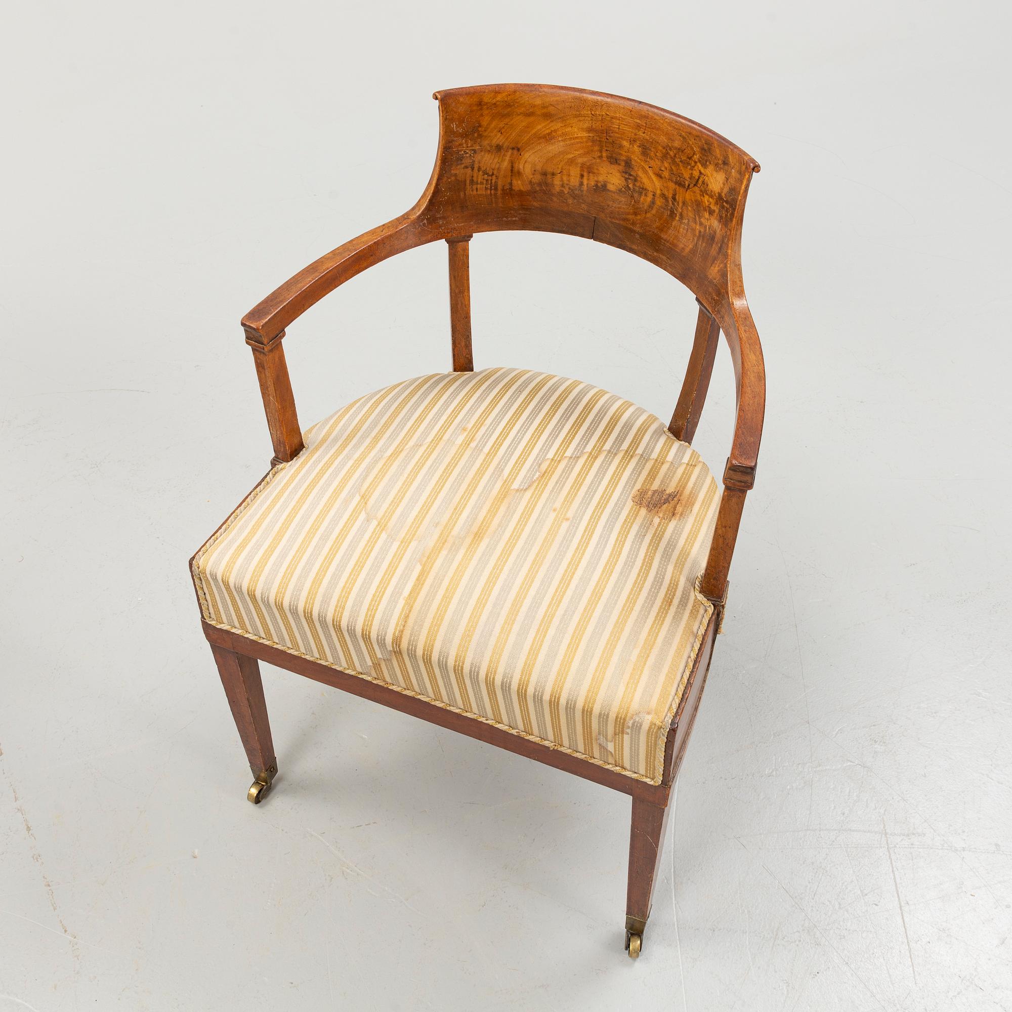 Karmstolar, 4 st, 1800-talets mitt.