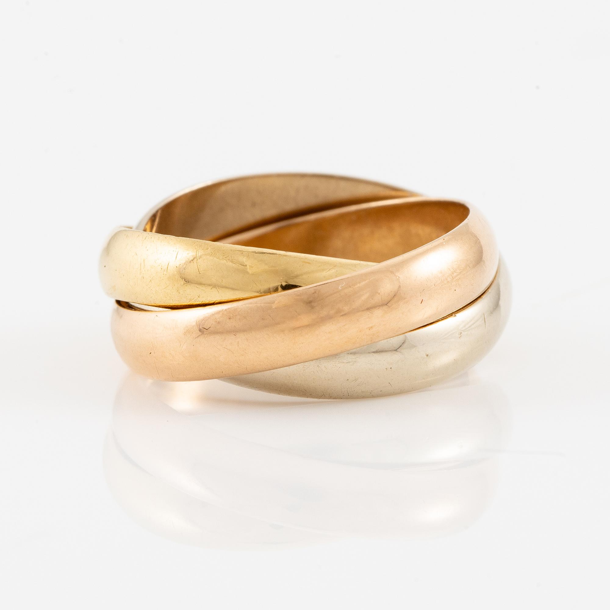 Cartier ring "Trinity" 18K gold in three colours.