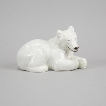 Royal Copenhagen, three porcelain polar bears, 238, 321 and 417, Denmark.