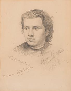 ILJA JEFIMOVITJ REPIN, MALE PORTRAIT (PROBABLY MISHA KUDRYAVTSEV).