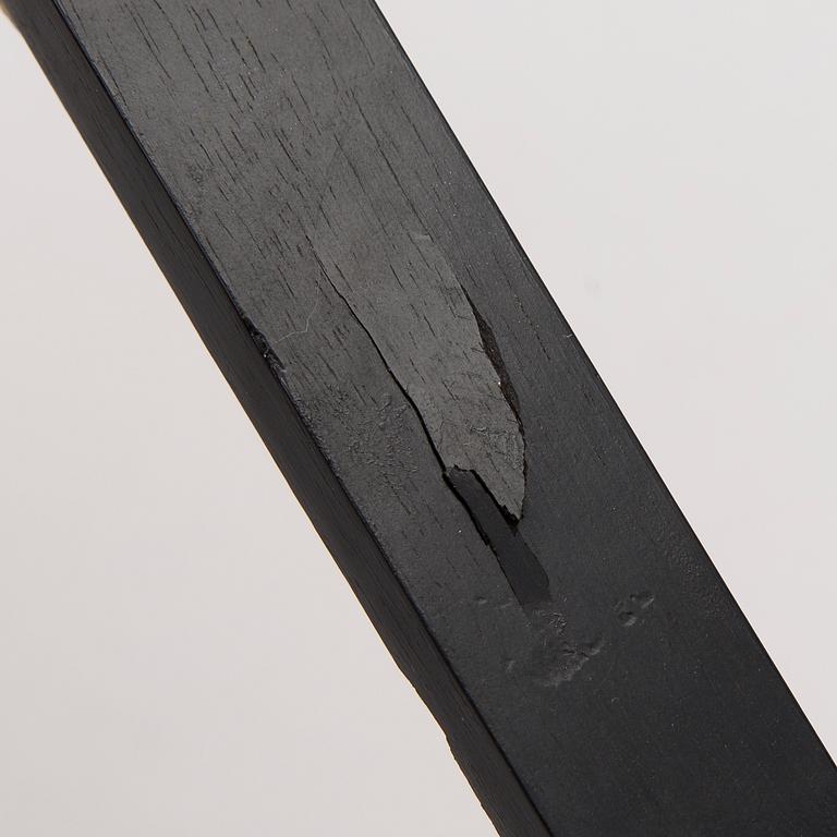 A WOODEN AND BONE TABLE CRUCIFIX with base. 19th Century.