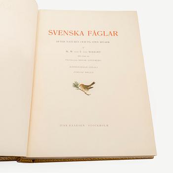 Bibliofilupplagan 3 volymer av von Wright: Svenska fåglar.