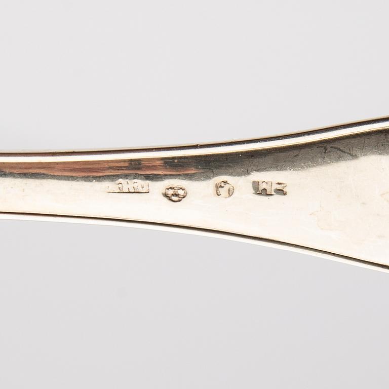 Dessert forks, 6 pcs, silver, possibly early 19th century.