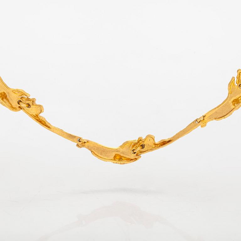 Björn Weckström, a 14K gold 'Orchid Psychedelic'  necklace for Lapponia 1973.